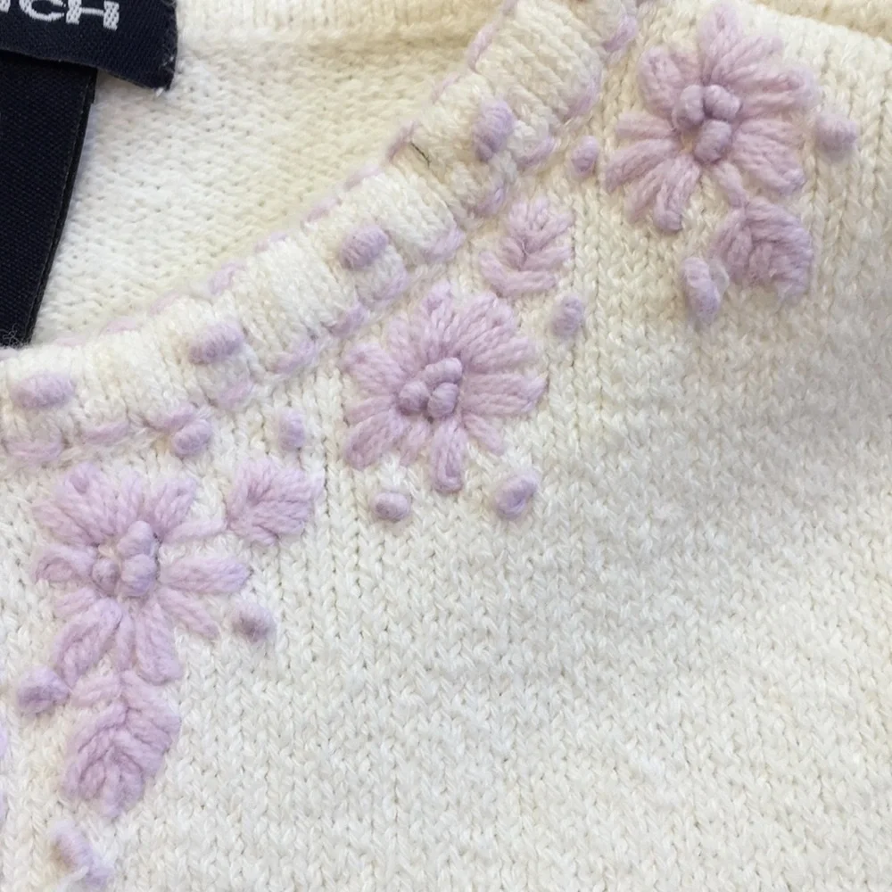 Gap knit embroidered cardigan